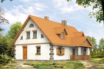  Projekt domu Świt 2 (BSA1433) - projekt domu parterowego z poddaszem - Zdjęcie 2