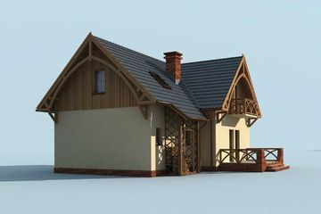 Projekt domu Palanka - parterowy z poddaszem dom o powierzchni 102,88 m², dach czterospadowy - ujęcie 2