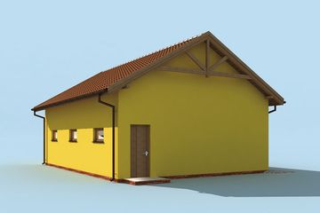  Projekt garażu G197 garaż dwustanowiskowy z pomieszczeniami gospodarczymi (SLN1333) - projekt garażu parterowego - Zdjęcie 2