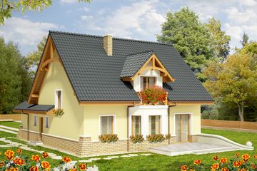  Projekt domu Fiołek G1 (WRC1736) - projekt domu parterowego z poddaszem - Zdjęcie 2