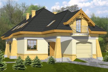  Projekt domu Klaudia z garażem 1-st. [A] (WRF1277) - projekt domu parterowego z poddaszem - Zdjęcie 2