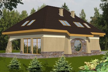  Projekt domu Klaudia II z garażem 2-st. [A] (WRF1279) - projekt domu parterowego z poddaszem - Zdjęcie 2