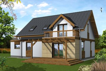  Projekt domu Zuzia z garażem 1-st. [A] (WRF1281) - projekt domu parterowego z poddaszem - Zdjęcie 2