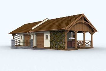 Projekt garażu G82 bliźniak (jeden segment), projekty garaży - parterowy dom o powierzchni 47,10 m², dach dwuspadowy - ujęcie 2