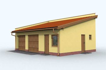  Projekt garażu G85 garaż dwustanowiskowy z pomieszczeniami gospodarczymi (SLN1178) - projekt garażu parterowego - Zdjęcie 2