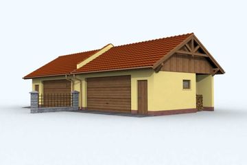  Projekt garażu G87 bliźniak (jeden segment), projekty garaży (SLN1180) - projekt garażu parterowego - Zdjęcie 2