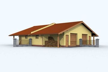 Projekt garażu G90 cztery segmenty, projekty garaży - parterowy dom o powierzchni 156 m², dach dwuspadowy - ujęcie 2