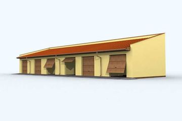 Projekt garażu G93 garaż sześciostanowiskowy - parterowy dom o powierzchni 157,68 m², dach jednospadowy - ujęcie 2