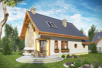  Projekt domu Sójka z garażem 1-st. [A] (WRF1136) - projekt domu parterowego z poddaszem - Zdjęcie 2