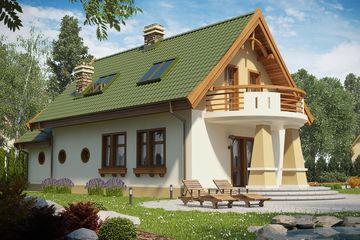  Projekt domu Sójka II z garażem 1-st. [A] (WRF1137) - projekt domu parterowego z poddaszem - Zdjęcie 2