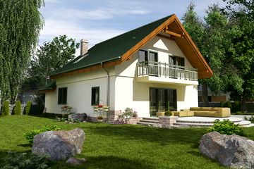  Projekt domu Sowa z garażem 1-st. [A] (WRF1139) - projekt domu parterowego z poddaszem - Zdjęcie 2