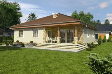  Projekt domu Sroka z garażem 1-st. [A] (WRF1140) - projekt domu parterowego - Zdjęcie 2