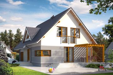  Projekt domu Nugat 3 EN (BSE1044) - projekt domu parterowego z poddaszem - Zdjęcie 2