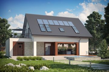  Projekt domu Santiago G1 energo (WRC2426) - projekt domu parterowego z poddaszem - Zdjęcie 2