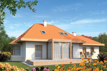 Projekt domu Celesta G2 - parterowy z poddaszem dom o powierzchni 127,61 m², dach kopertowy - ujęcie 2