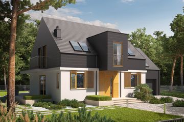  Projekt domu E5 G1 economic (wersja B) (WRC2277) - projekt domu parterowego z poddaszem - Zdjęcie 2