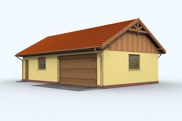  Projekt garażu G99 garaż dwustanowiskowy z pomieszczeniem gospodarczym (SLN1192) - projekt garażu parterowego - Zdjęcie 2