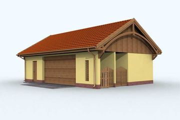  Projekt garażu G103 garaż dwustanowiskowy z pomieszczeniem gospodarczym (SLN1196) - projekt garażu parterowego - Zdjęcie 2