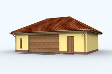  Projekt garażu G105 garaż dwustanowiskowy z pomieszczeniem gospodarczym (SLN1198) - projekt garażu parterowego - Zdjęcie 2