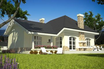  Projekt domu Sylwia z garażem 2-st. [A] (WRF1142) - projekt domu parterowego z poddaszem - Zdjęcie 2