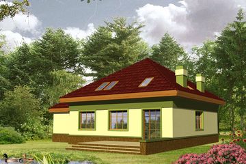  Projekt domu Tereska z garażem 1-st. [A] (WRF1147) - projekt domu parterowego z poddaszem - Zdjęcie 2