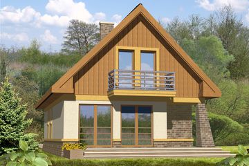  Projekt domu Tosia z garażem 1-st. [A] (WRF1149) - projekt domu parterowego z poddaszem - Zdjęcie 2