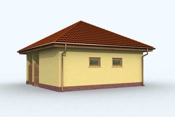 Projekt budynku gospodarczego G113 budynek gospodarczy - parterowy dom o powierzchni 41,17 m², dach namiotowy - ujęcie 2