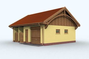  Projekt garażu G115 garaż jednostanowiskowy z pomieszczeniem gospodarczym (SLN1208) - projekt garażu parterowego - Zdjęcie 2
