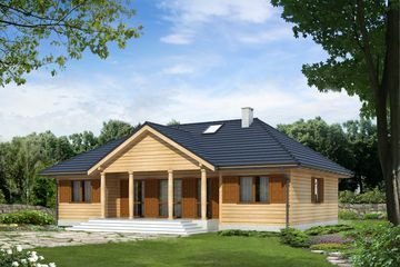  Projekt domu Borówka 3 bal (BSA1666) - projekt domu parterowego - Zdjęcie 2