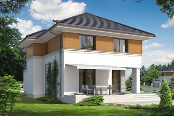Projekt domu Cyprys 4 - z pełnym piętrem dom o powierzchni 172,17 m², dach kopertowy - ujęcie 2