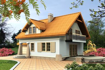  Projekt domu Wilga z garażem 1-st. [A] (WRF1152) - projekt domu parterowego z poddaszem - Zdjęcie 2