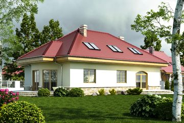  Projekt domu Wrona z garażem 2-st. [A] (WRF1154) - projekt domu parterowego z poddaszem - Zdjęcie 2