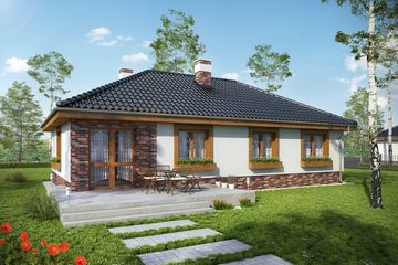  Projekt domu Filipek bez garażu [B] (WRF1286) - projekt domu parterowego - Zdjęcie 2