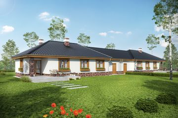  Projekt domu Filipek z garażem 1-st. bliźniak [A-BL] (WRF1287) - projekt domu parterowego - Zdjęcie 2