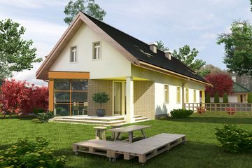  Projekt domu Pliszka bez garażu bliźniak [B-BL] (WRF1289) - projekt domu parterowego z poddaszem - Zdjęcie 2