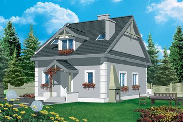 Projekt domu Filip - parterowy z poddaszem dom o powierzchni 134,20 m², dach dwuspadowy - ujęcie 2