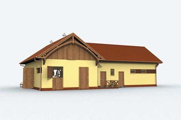  Projekt stajni S14 Stajnia dla koni - 4 boksy (SLN1092) - projekt stajni parterowego - Zdjęcie 2