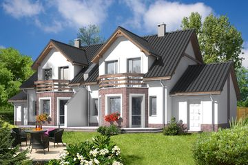  Projekt domu Filadelfia LMBL21 (WRB1324) - projekt domu parterowego z poddaszem - Zdjęcie 2