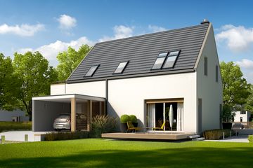  Projekt domu Oskar (z wiatą) energo (WRC2376) - projekt domu parterowego z poddaszem - Zdjęcie 2