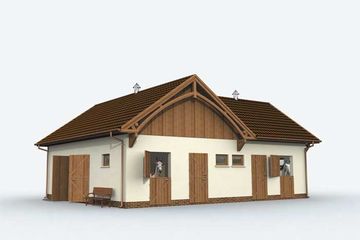  Projekt stajni S17 Stajnia dla koni - 4 boksy (SLN1095) - projekt stajni parterowego - Zdjęcie 2