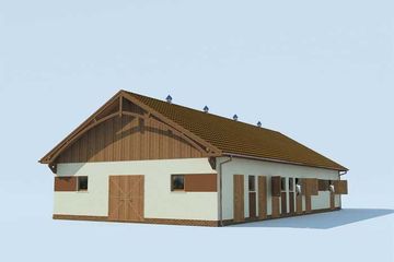  Projekt stajni S20 Stajnia dla koni - 10 boksów (SLN1098) - projekt stajni parterowego - Zdjęcie 2