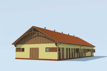  Projekt stajni S21 Stajnia dla koni - 12 boksów (SLN1099) - projekt stajni parterowego - Zdjęcie 2