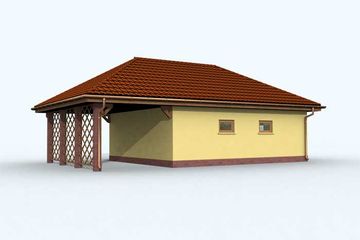  Projekt garażu G119 garaż dwustanowiskowy z wiatą (SLN1212) - projekt garażu parterowego - Zdjęcie 2