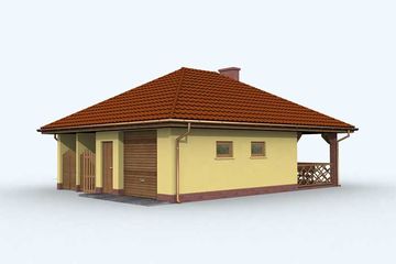  Projekt garażu G122 garaż jednostanowiskowy z werandą (SLN1219) - projekt garażu parterowego - Zdjęcie 2