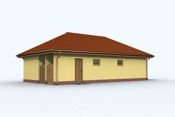  Projekt garażu G124 garaż trzystanowiskowy z pomieszczeniem gospodarczym (SLN1221) - projekt garażu parterowego - Zdjęcie 2