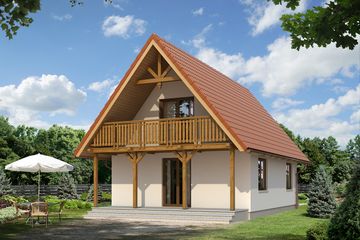  Projekt domu Mikrus 2 dr-T (BSA1676) - projekt domu parterowego z poddaszem - Zdjęcie 2