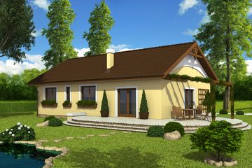  Projekt domu Piotr bez garażu [B] (WRF1418) - projekt domu parterowego - Zdjęcie 2