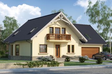  Projekt domu Hermes 2-G2 (WRW1036) - projekt domu parterowego z poddaszem - Zdjęcie 2