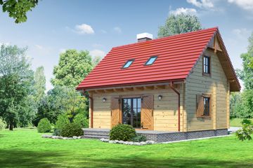  Projekt domu Gródek dw3 (KRP1343) - projekt domu parterowego z poddaszem - Zdjęcie 2