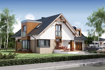  Projekt domu Apoloniusz (WRW1099) - projekt domu parterowego z poddaszem - Zdjęcie 2